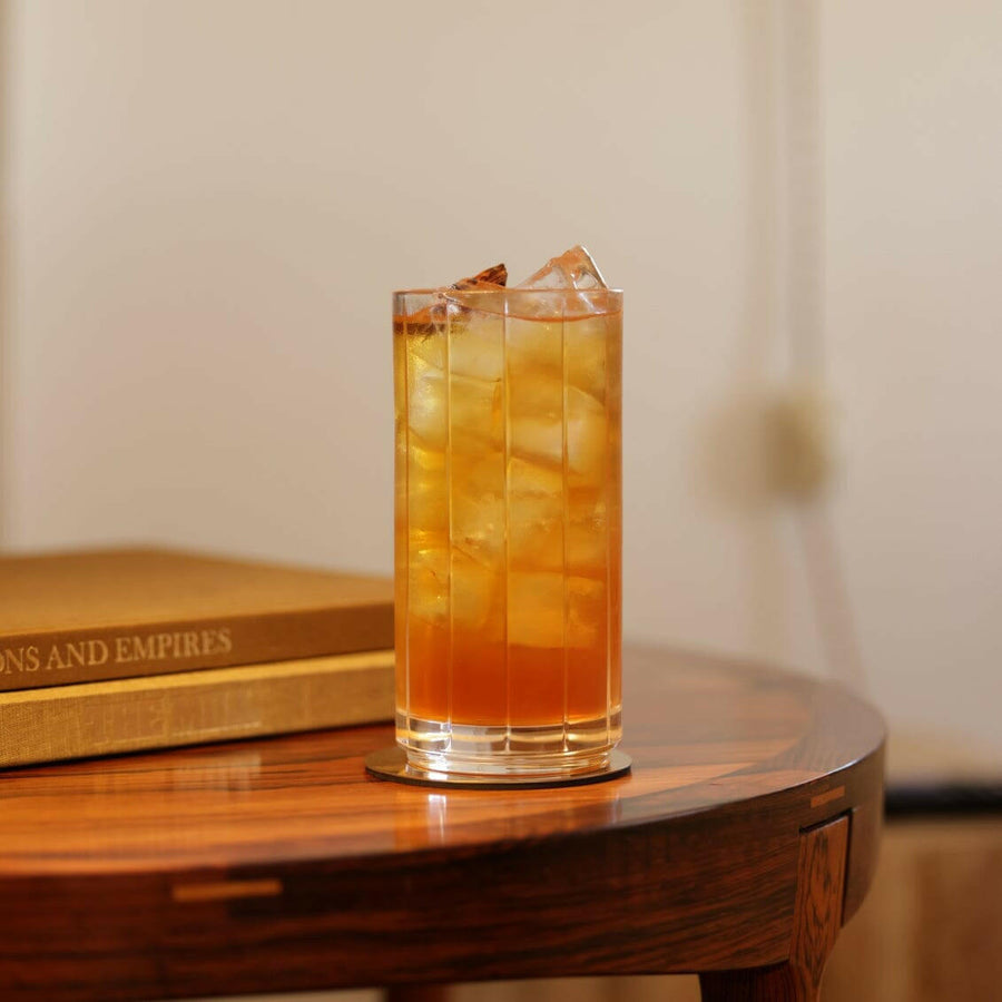 Elegant highball glasses set, perfect for serving cocktails and refreshing beverages in style