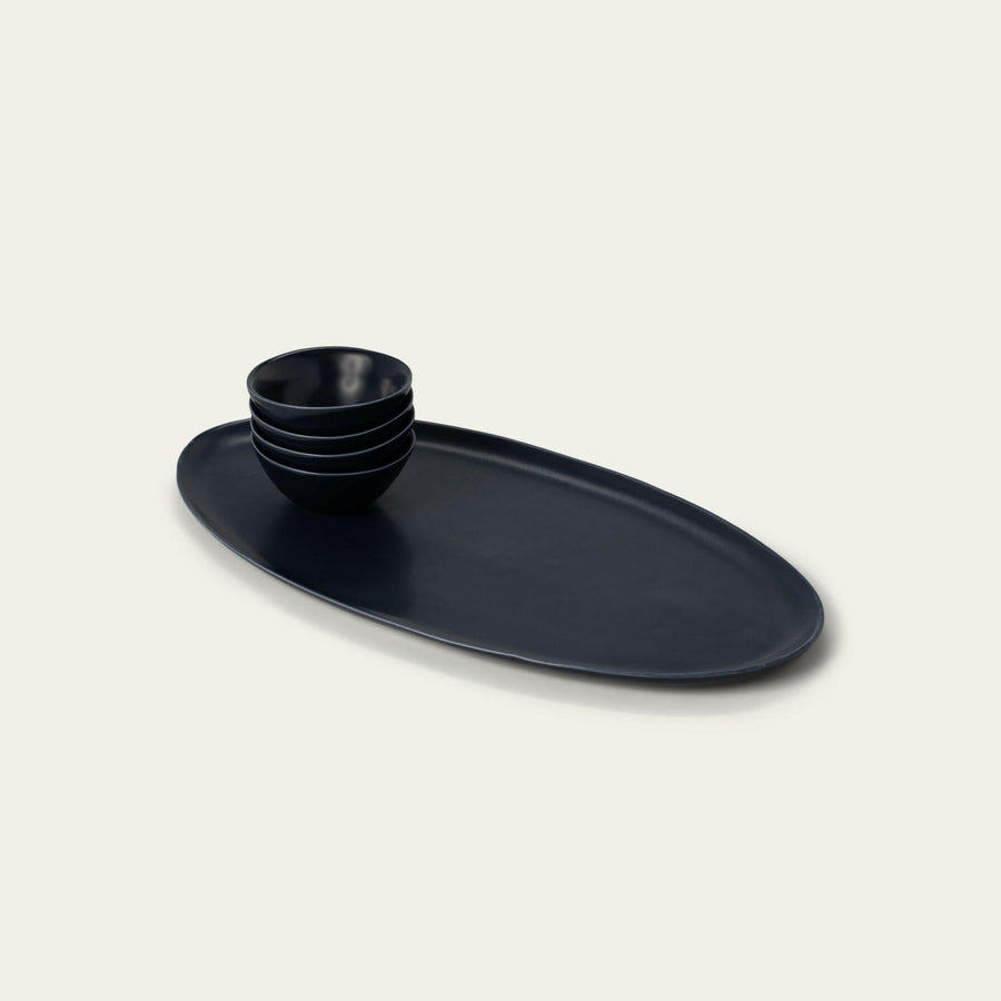 Elegant serving platter showcasing an exquisite arrangement for formal dining occasions, enhancing culinary presentation.